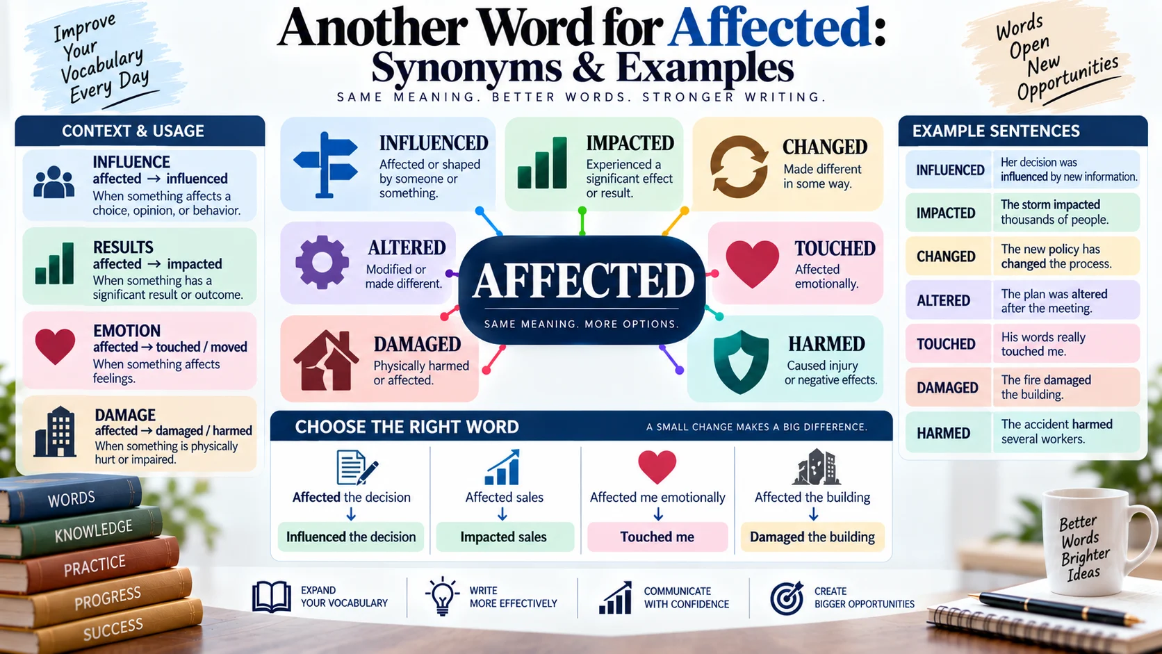 another word for affected