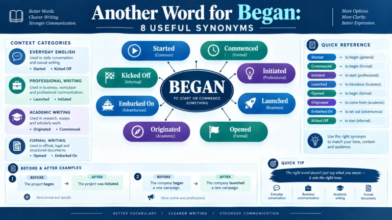 another word for began