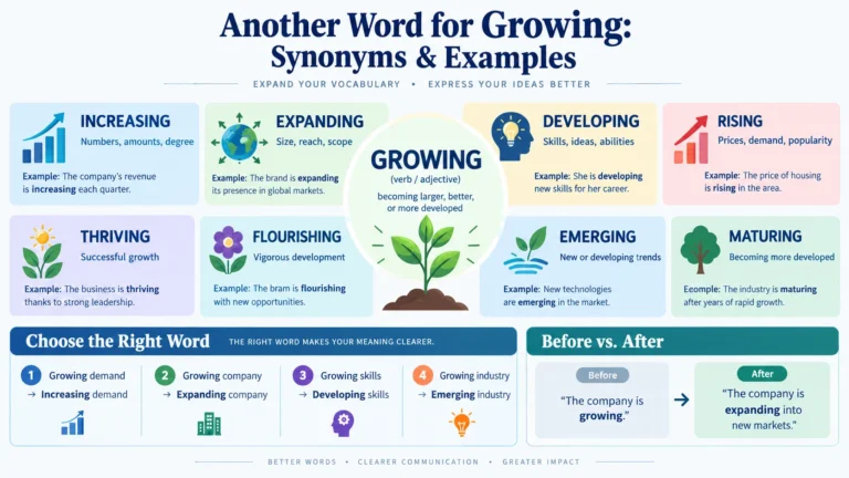 another word for growing