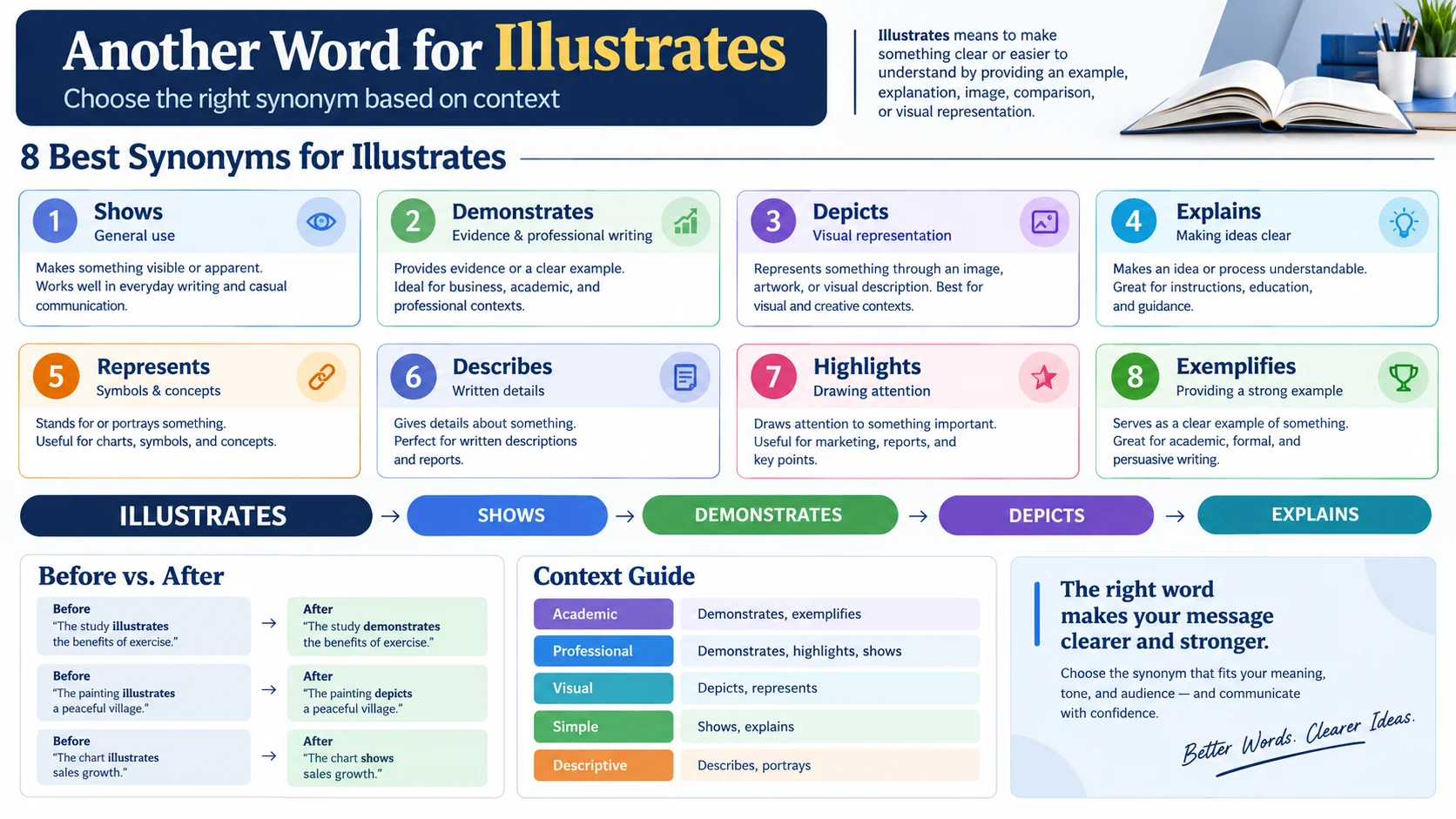 another word for illustrates