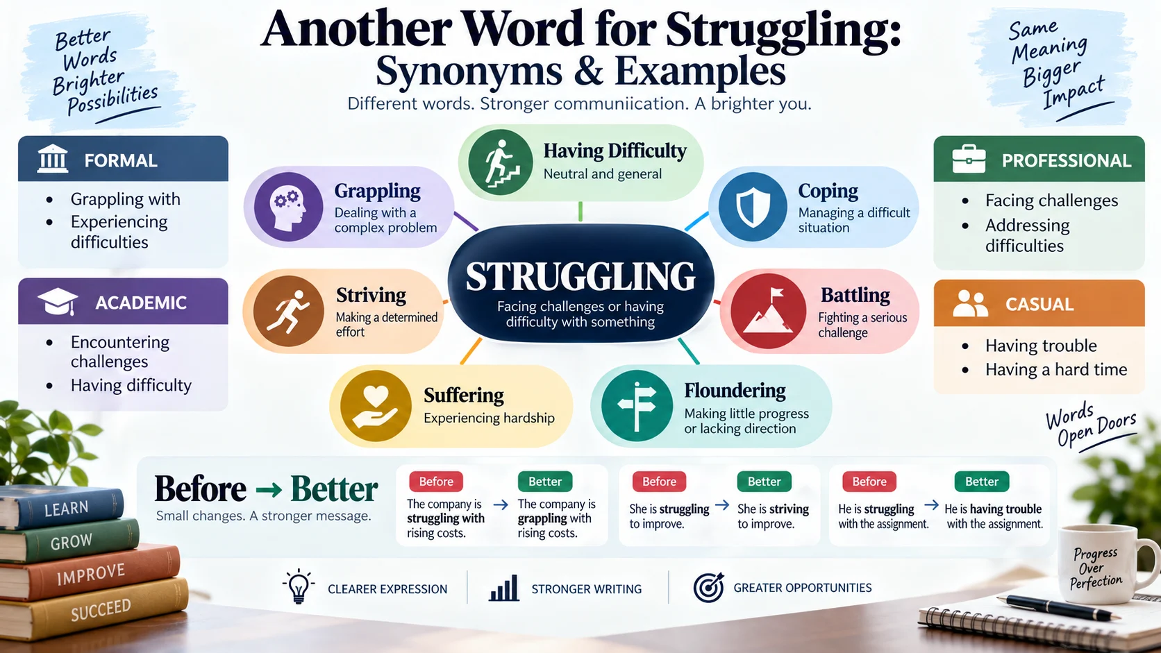 another word for struggling