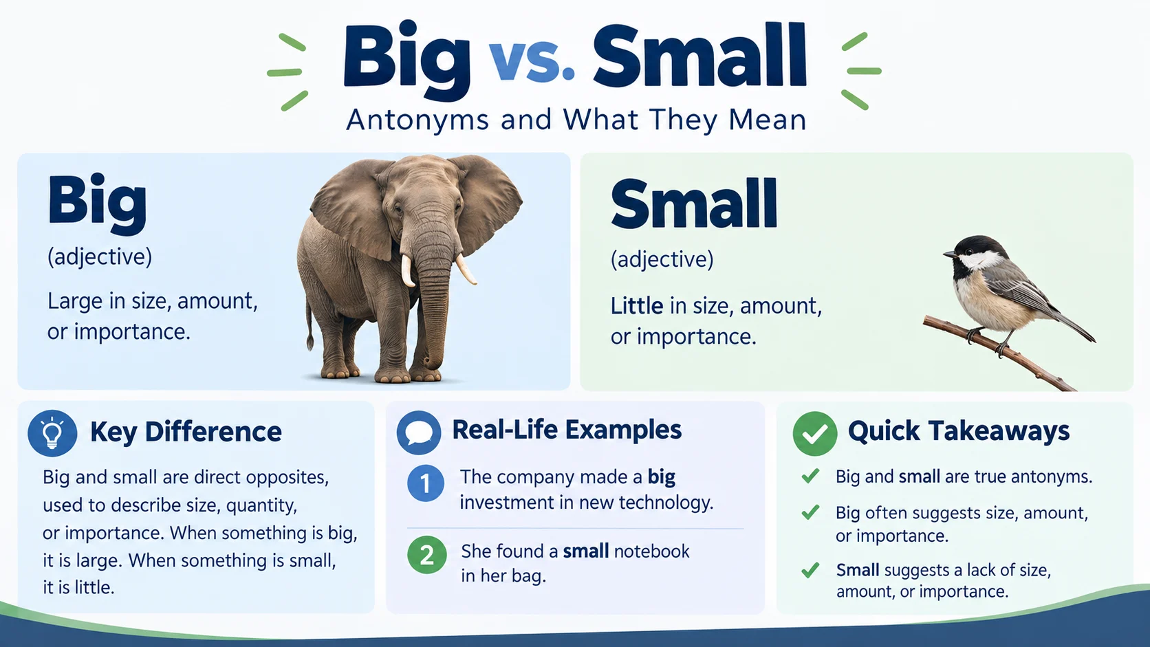 antonyms for big