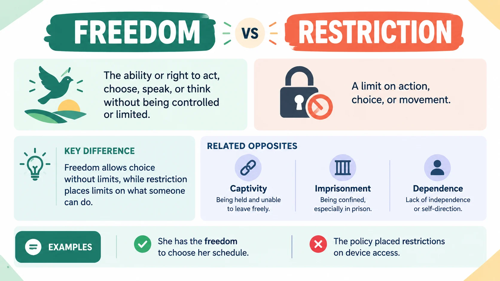 antonyms for freedom