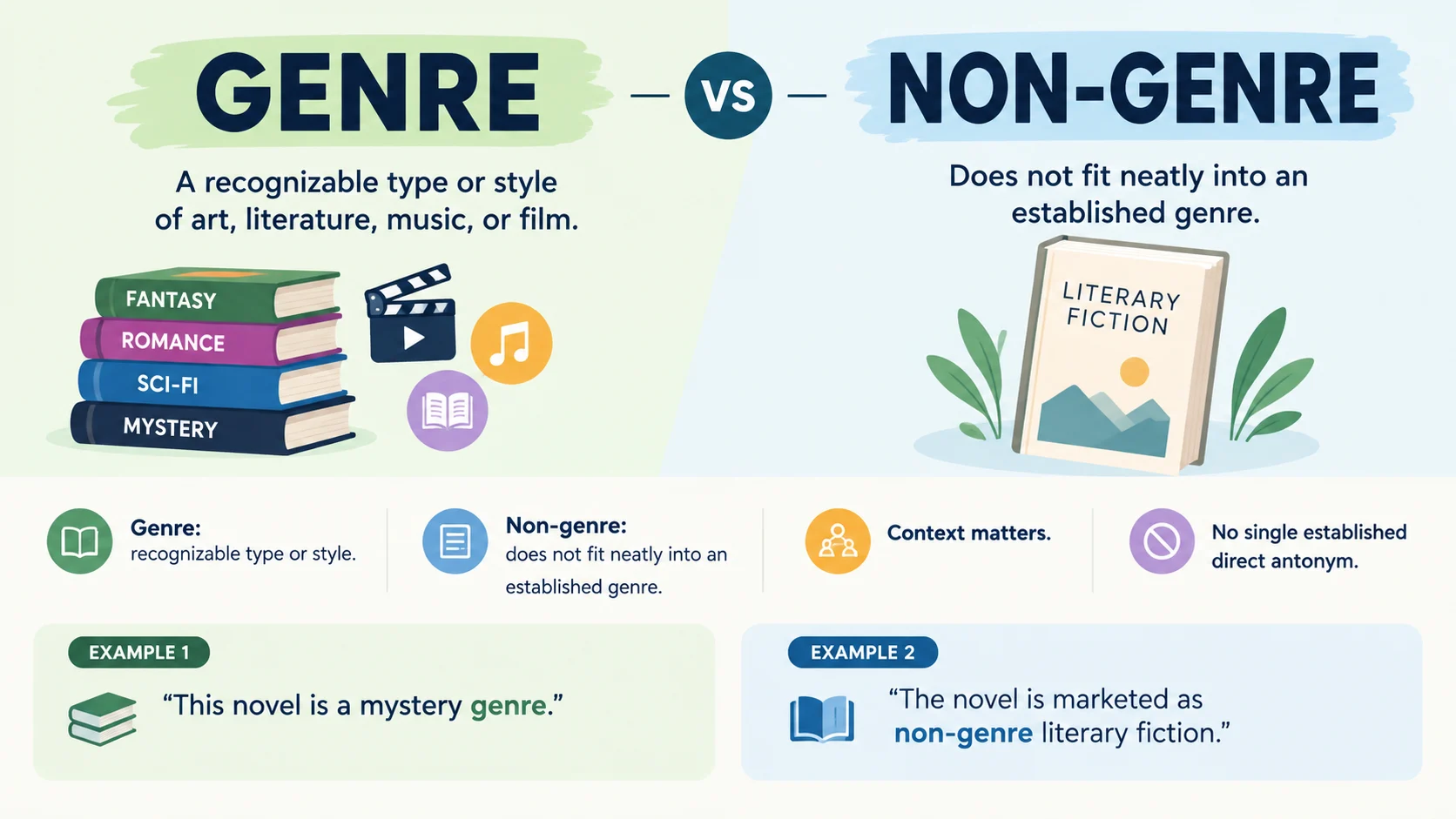 antonyms for genre