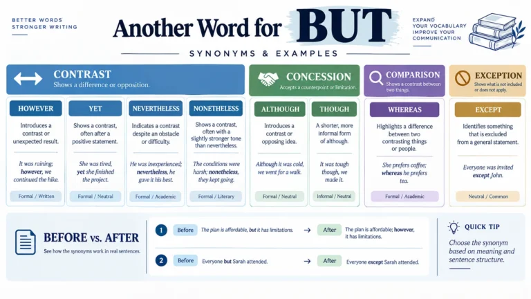 what is another word for but