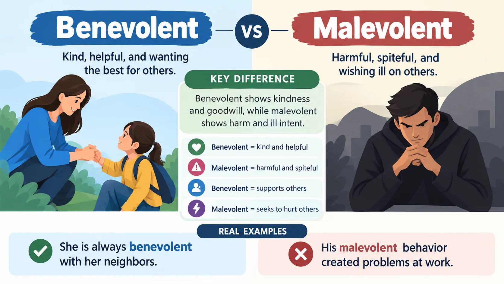 antonyms for benevolent
