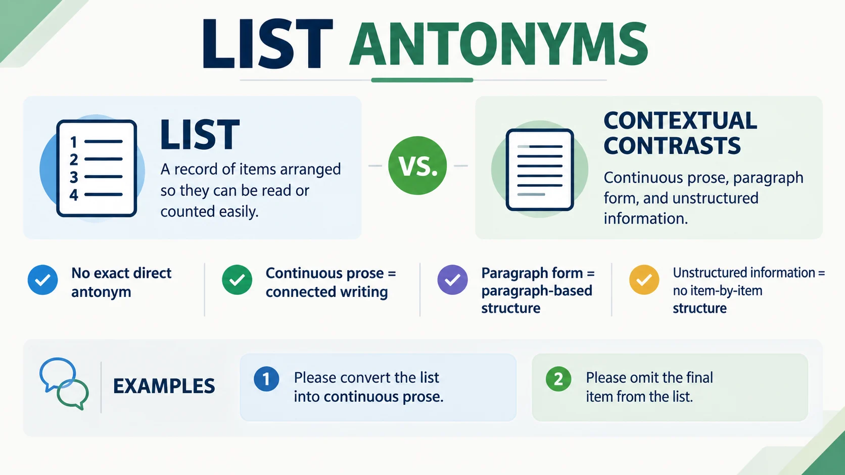list of antonyms
